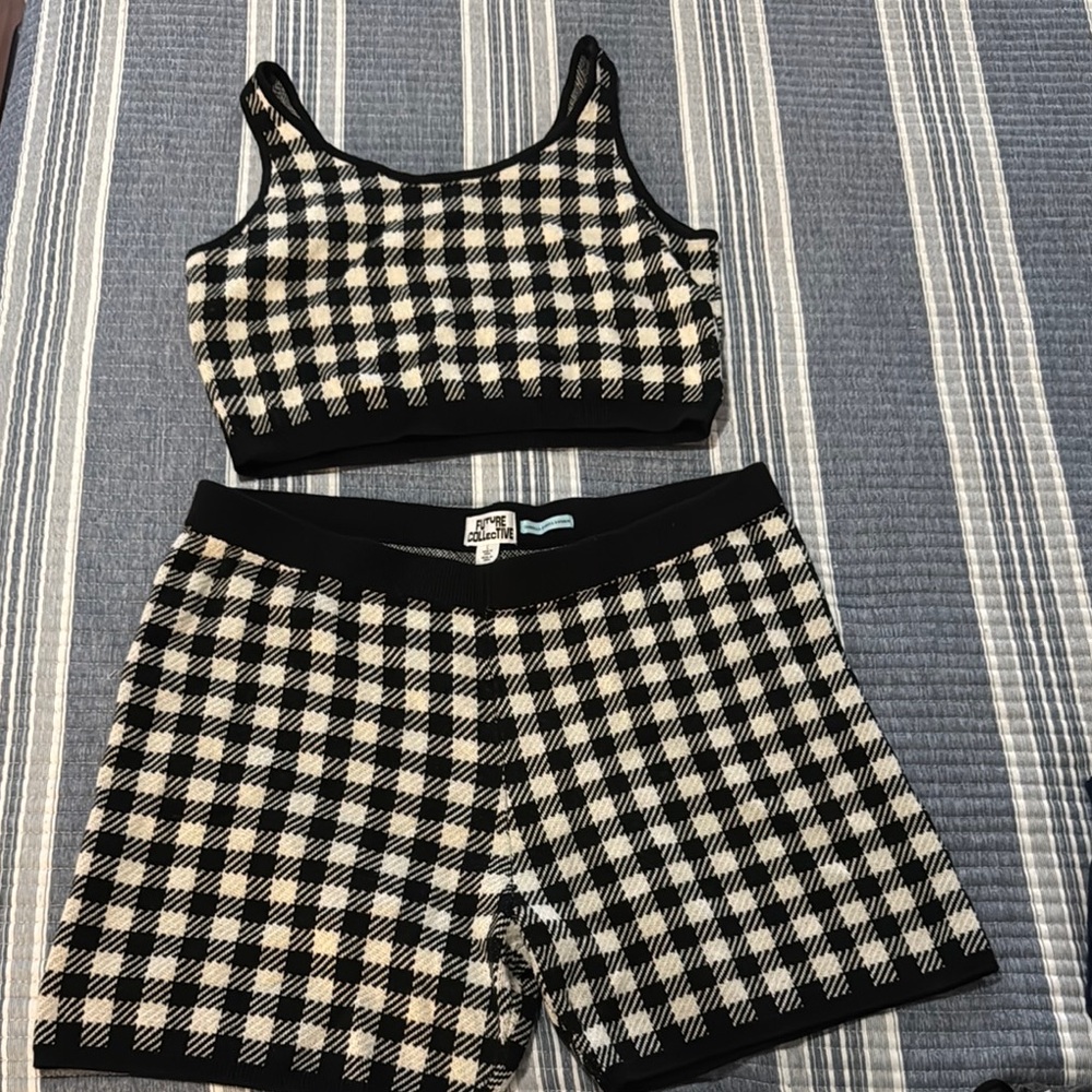 Chic Black and White Checkered Set